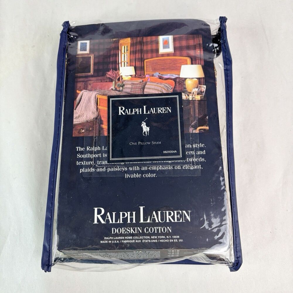 RALPH LAUREN "Emerson Paisley Multi One Standard Pillow Sham Doeskin Cotton USA